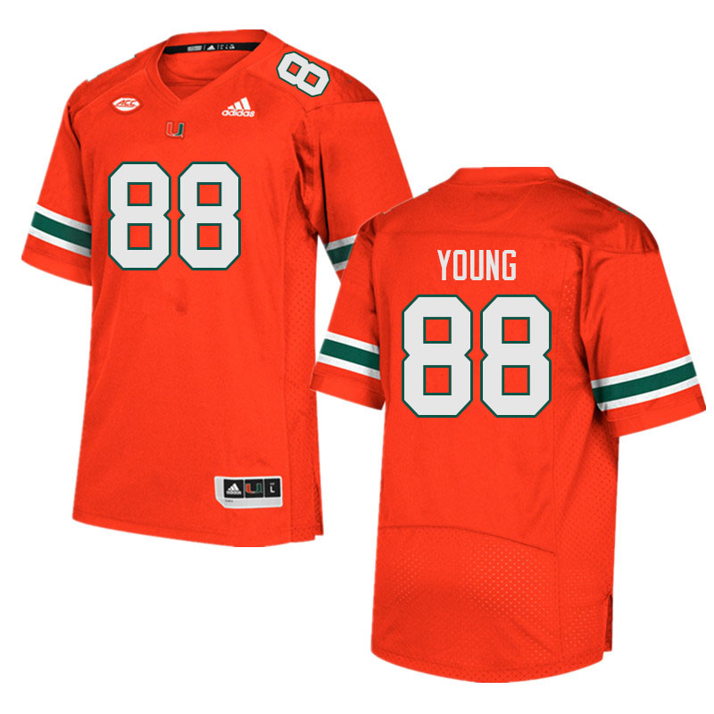 Men #88 Colbie Young Miami Hurricanes College Football Jerseys Sale-Orange